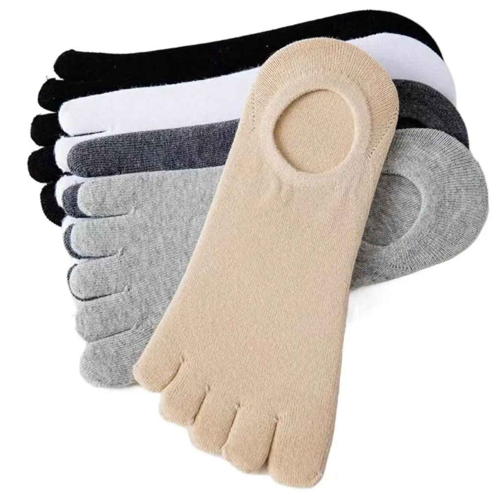 Fashion Cotton Men's Five Toe Socks Sport Sock Simple Five Finger Invisible Socks Running Hosiery Soft Outdoor Activities