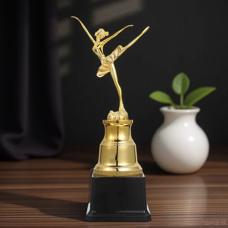 

Dance Trophy Trophies Award Commemorate Sports Plastic Competition Golden Ballet Awards Decorative Girl