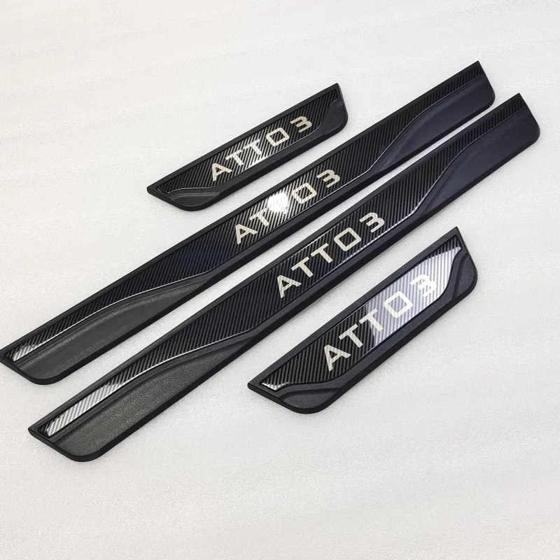 For BYD ATTO 3 Atto 3 car styling 4pcs Welcome Pedal Car Scuff Plate Pedal Door Sill Pathway Auto Parts Accessories