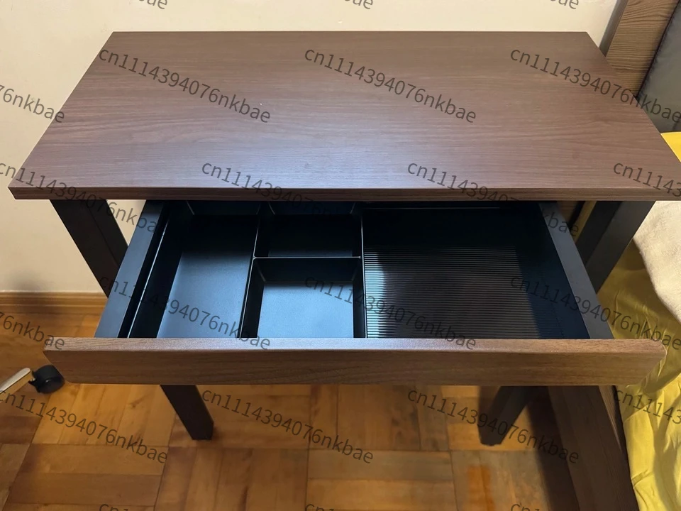 Black Walnut Wood Under Desk Drawer Organizer Hidden Standing Storage product image