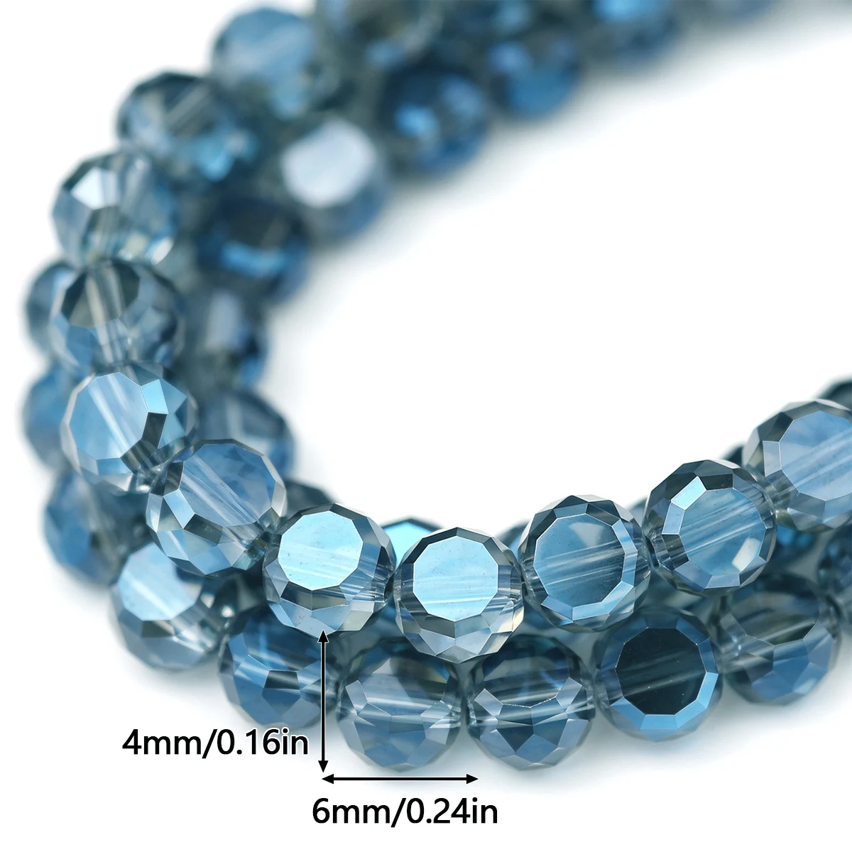6mm 100–300pcs Natural Crystal Glass Round Discs Electroplated Ink Blue Handmade DIY Jewelry Making Beads and Accessories