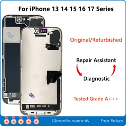 Test A,Official Original Display Screen Glass Replaced For iPhone 13mini 14 Plus 15 16 Pro Max 17Air, Glass Changed, Diagnostics