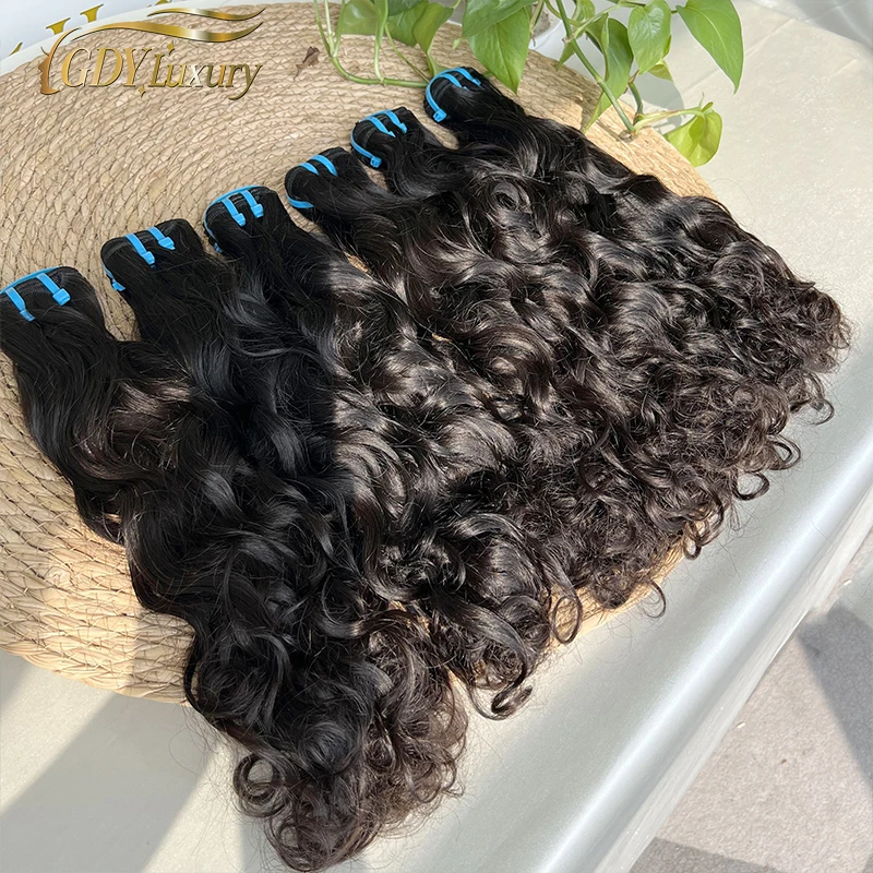 Paquets de cheveux bruts non transformés vague d'eau 100% cheveux humains vietnamien vierge cheveux bouclés naturels Extensions de vague de corps pleine tête 16A