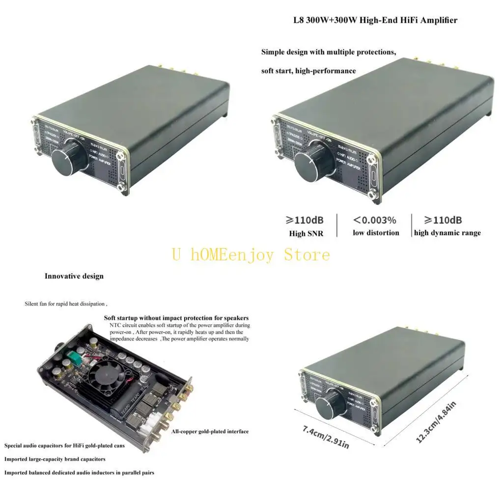 

B0KF TPA3255 300 Вт + 300 Вт цифровой автомобильный усилитель мощности Hi-Fi, стереозвук, динамик, домашний звуковой усилитель