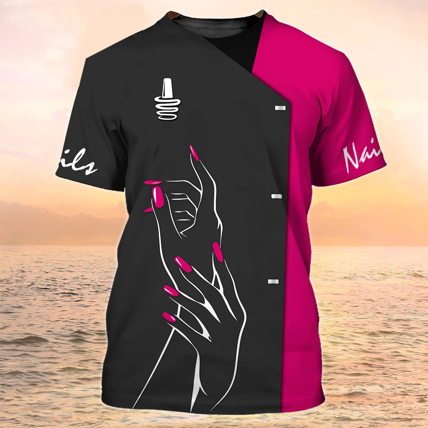 Nail Technician T-Shirts Nails Salon 3D Print Streetwear Men Women Fashion Oversized T Shirt Cosplay Tees Tops Uniform Clothing