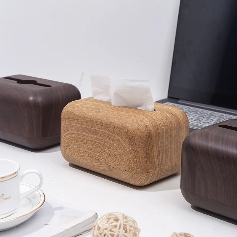 

Imitation Wood Grain Tissue Box Desktop Walnut Colored Tissue Box Home Living Room Tissue Box Accessories Home Decoration