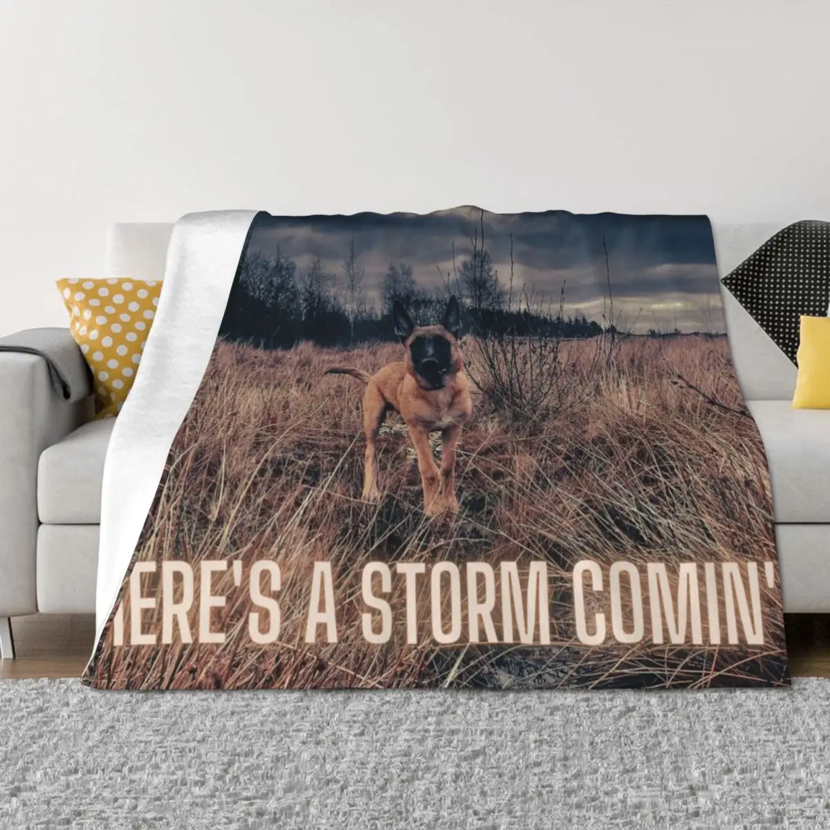 

Anunna's Guardian says there's a Storm Comin' (titles) Throw Blanket Luxury Designer funny gift warm winter Decoratives Blankets