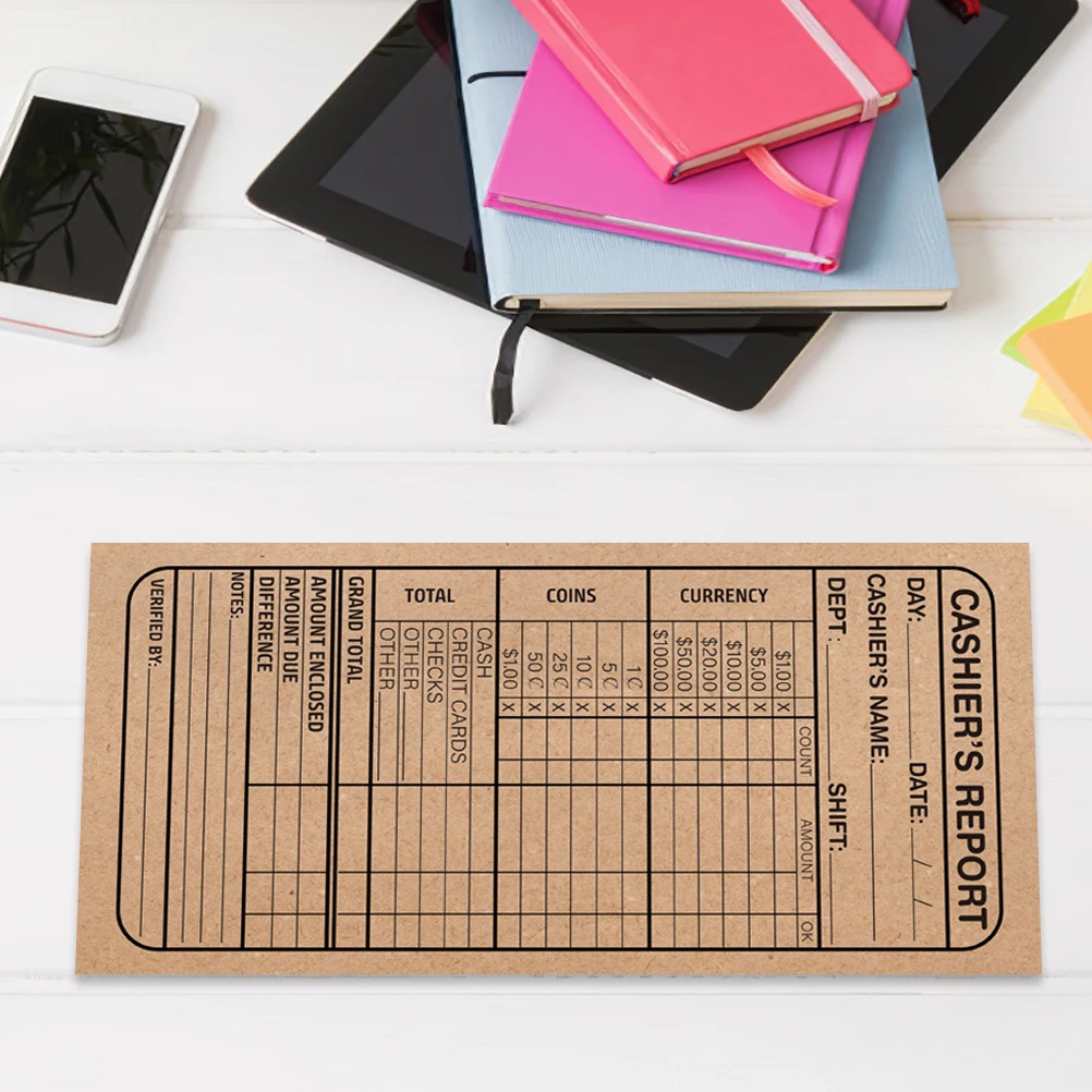 

20pcs Self Adhesive Cashier Deposit Report Envelopes For Small Business Retailers Restaurants Khaki Color Receipts