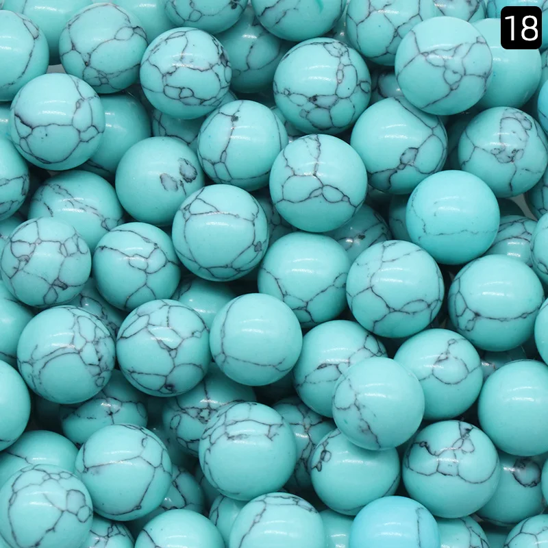 Turquoise 10MM Round Stone Beads for DIY Making Jewelry NO-Drilled Hole Loose Reiki Healing Energy  Crystal Sphere Balls