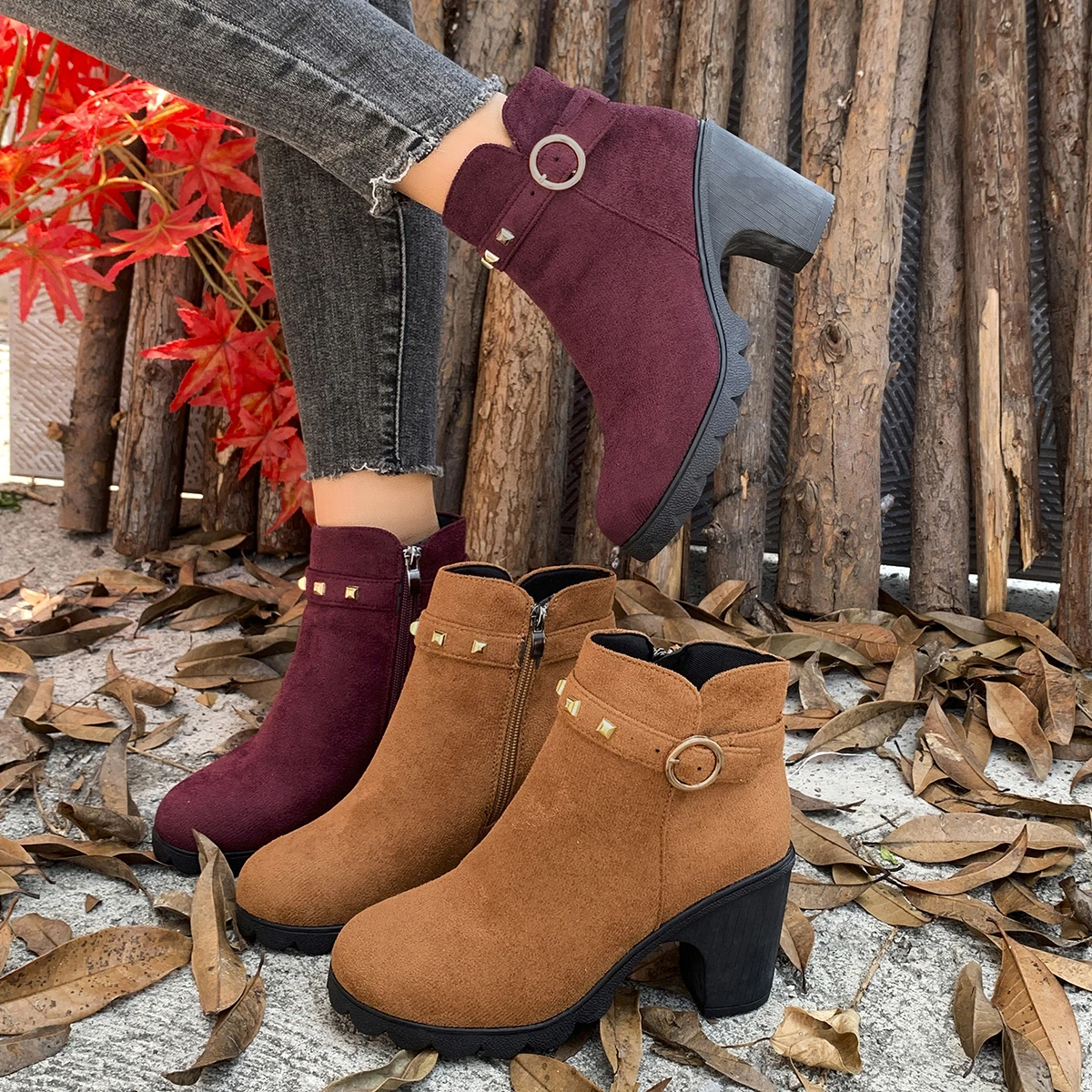 Winter Elegante Einfarbig Sexy mit hohen absätzen Kurze Stiefel Modische Neue Komfortable Heißer Verkauf Plus Größe frauen Stiefel