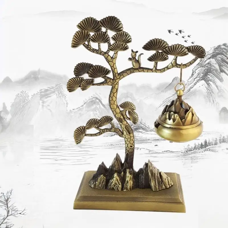 Pine Pattern Chinese Aromatherapy Burner Creative Home Decor Ornament for Spa Room Relaxing Use