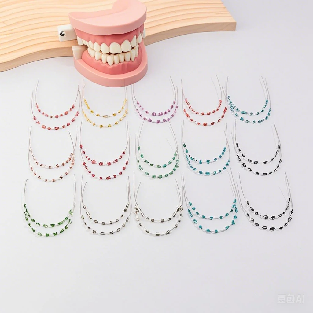 

2Pcs/Pack Colorful Hook Temporary Tooth Decoration With Metal Wires Metal Bracket Orthodontic Ligature Ties Dental Decorations