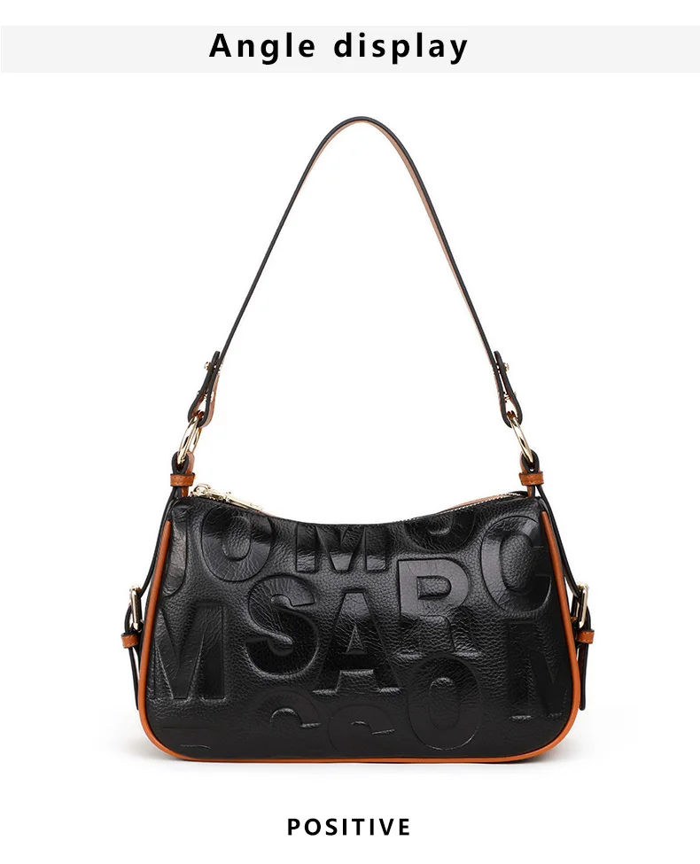 Aidrani Echtleder-Handtaschen für Damen, Designer-Umhängetaschen, neue Schultertasche mit Litchi-Textur, Umhängetasche – Detail 8