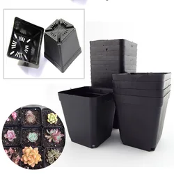 7*7*8 cm Colore Nero Vasi da Fiori Fioriere Vassoi Vasi di Plastica Creativo Piccole Tazze Quadrate per piante grasse S1