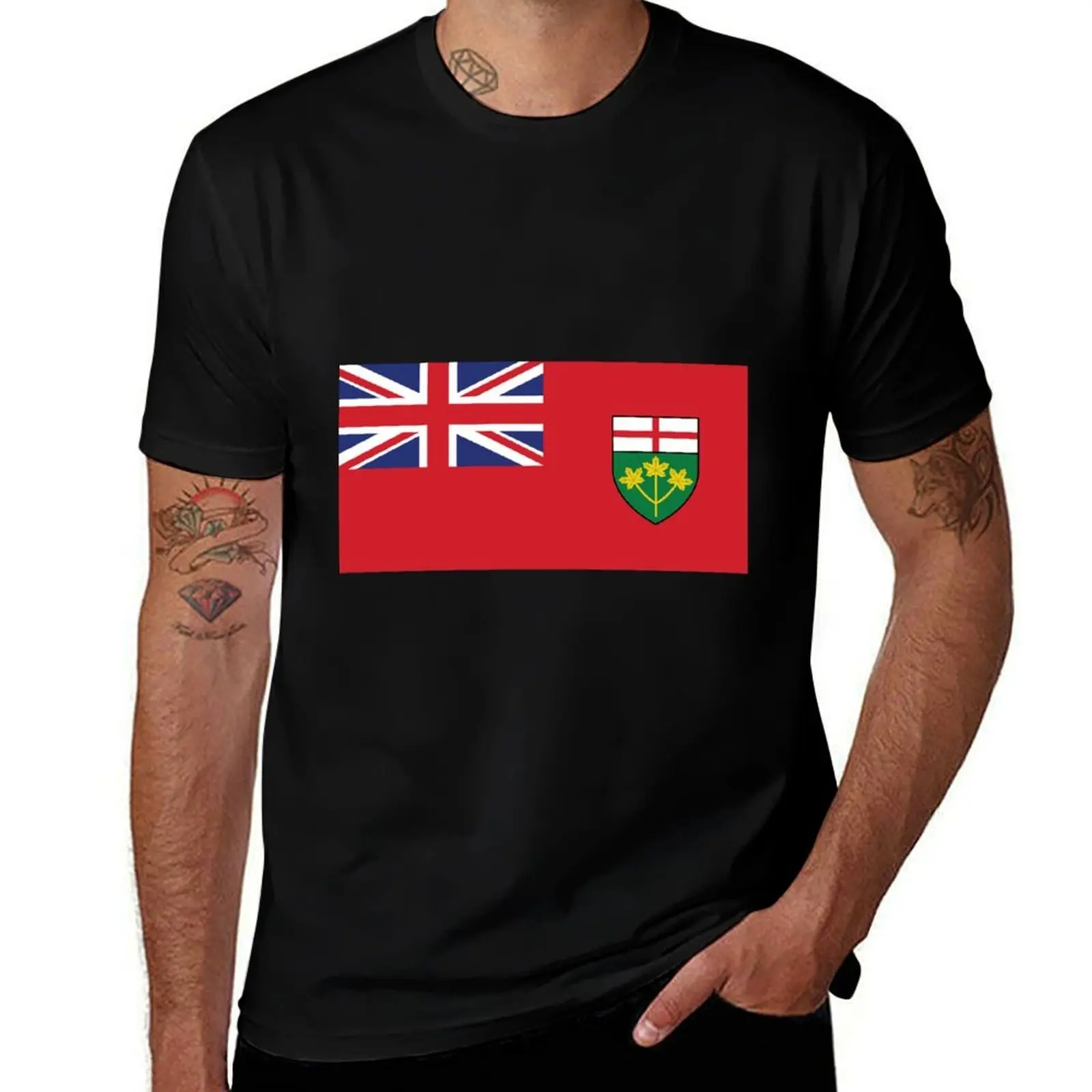 

Ontario Flag T-Shirt summer shirt T-shirts man Anime t-shirt plain t shirts men