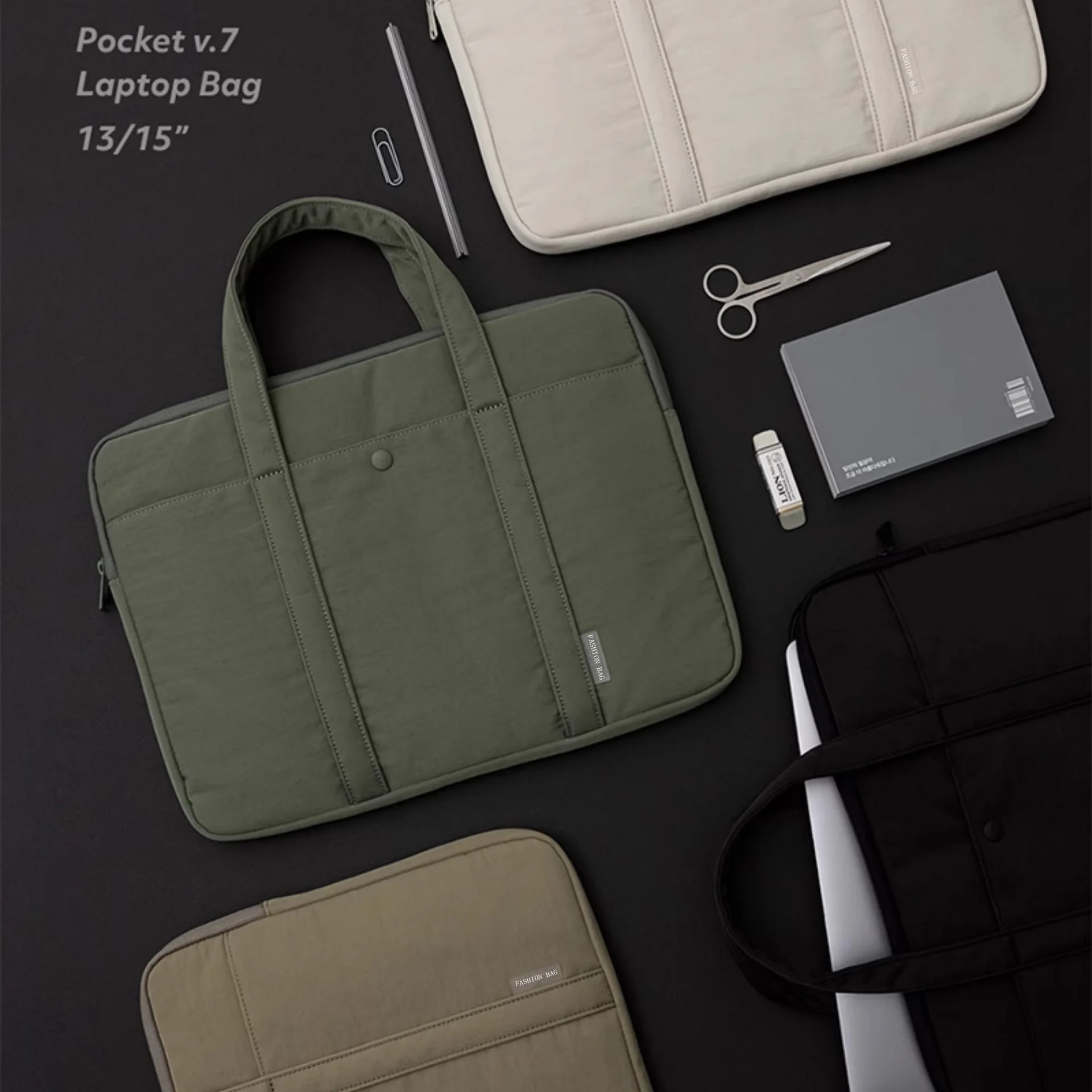 Men's and women's briefcases, large-capacity portable notebooks, student class computer storage, shockproof tote bags