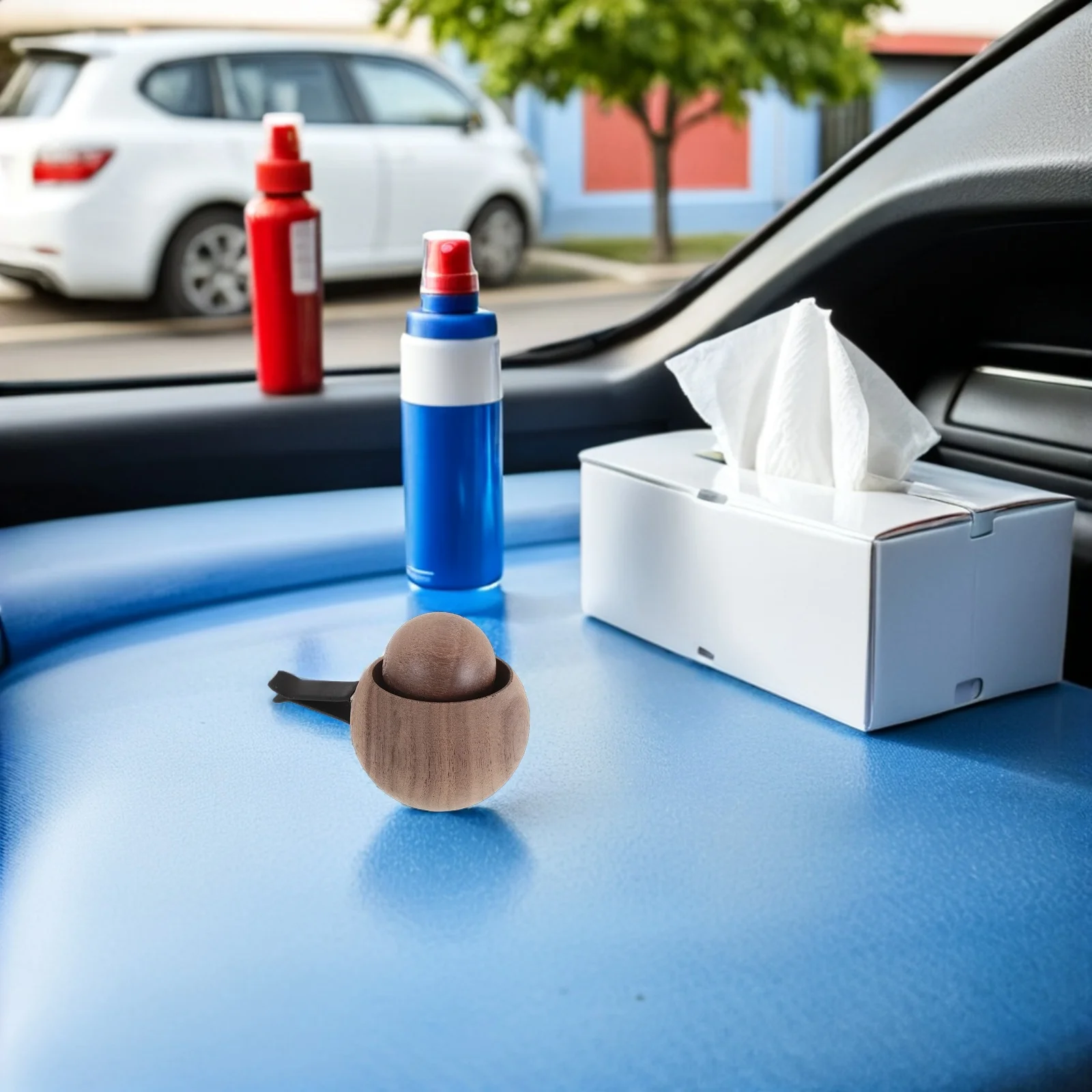

2pcs Car Air Freshener Diffuser Walnut Wood Vent Clip For Car Aromatherapy Essential Oil Diffuser For Automotive Interior