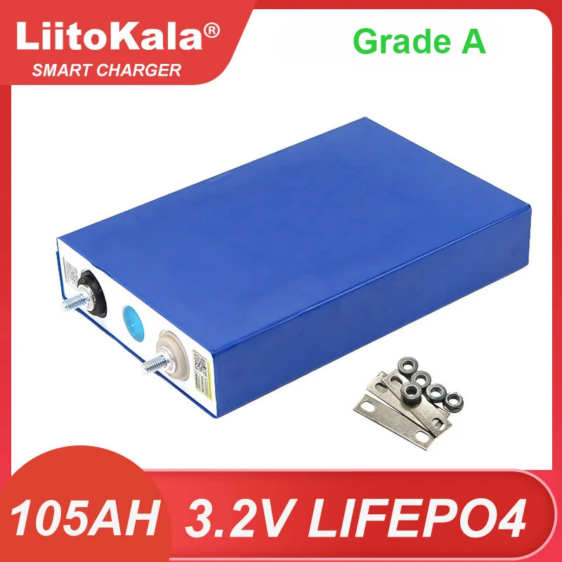 1pcs Liitokala 3.2V 105Ah LiFePO4 battery Lithium iron phospha DIY 12V 24V Motorcycle Electric Car Solar Inverter Boat Batteries