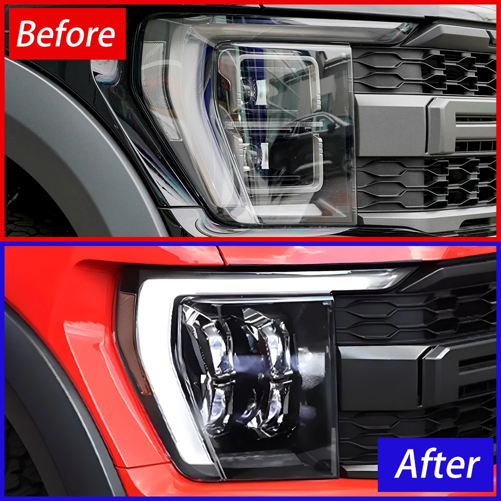 For Ford Raptor F150 2021-2023 LED Auto Upgrade New Style Headlights Assembly Projector Lens Car Tool Accessories Plug and Play