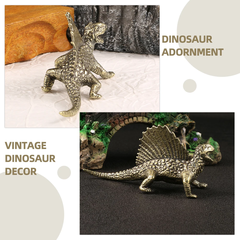 

Microlandscape Dilosaur Statue Dinosaur Adornment Sculpture Figurine Décor Decorate Craft for Brass Figurines