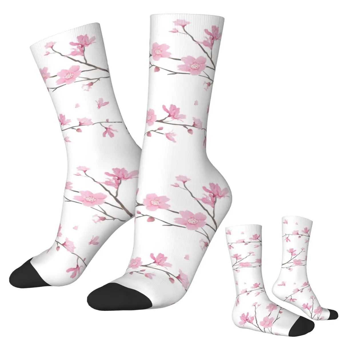 

Вишневый цветок, растение - носки с прозрачным фоном, впитывающие пот чулки в стиле Харадзюку, длинные носки, рождественские подарки