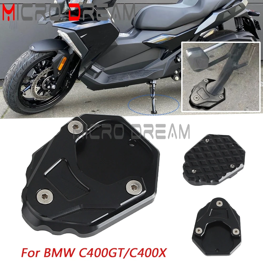 Side Stand Extension Plate Motorcycle Kickstand Enlarge Pad Aluminum For BMW C400GT C400X  C400 2019 2020 2021 C400 C 400 GT X