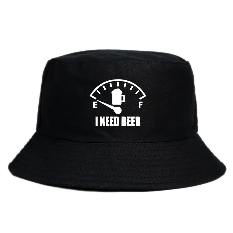 I Need Beer Printed Bucker Hat Woman Man Casual Reversible Fisherman Cap Unisex Adult Outdoor Sports Beach Bob Panama Hats