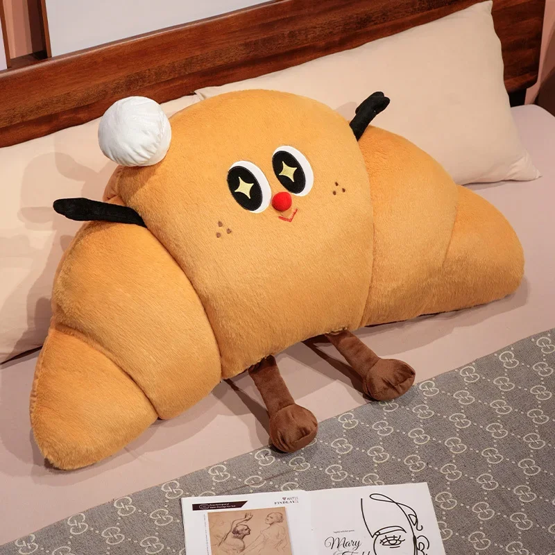 Croissant Groot Kussen Pluche Leuke Chef's Hoed Croissant Brood Kussen Gevuld Grappig Zacht Voedsel Knuffel voor Cadeaus voor Kinderen Verjaardag