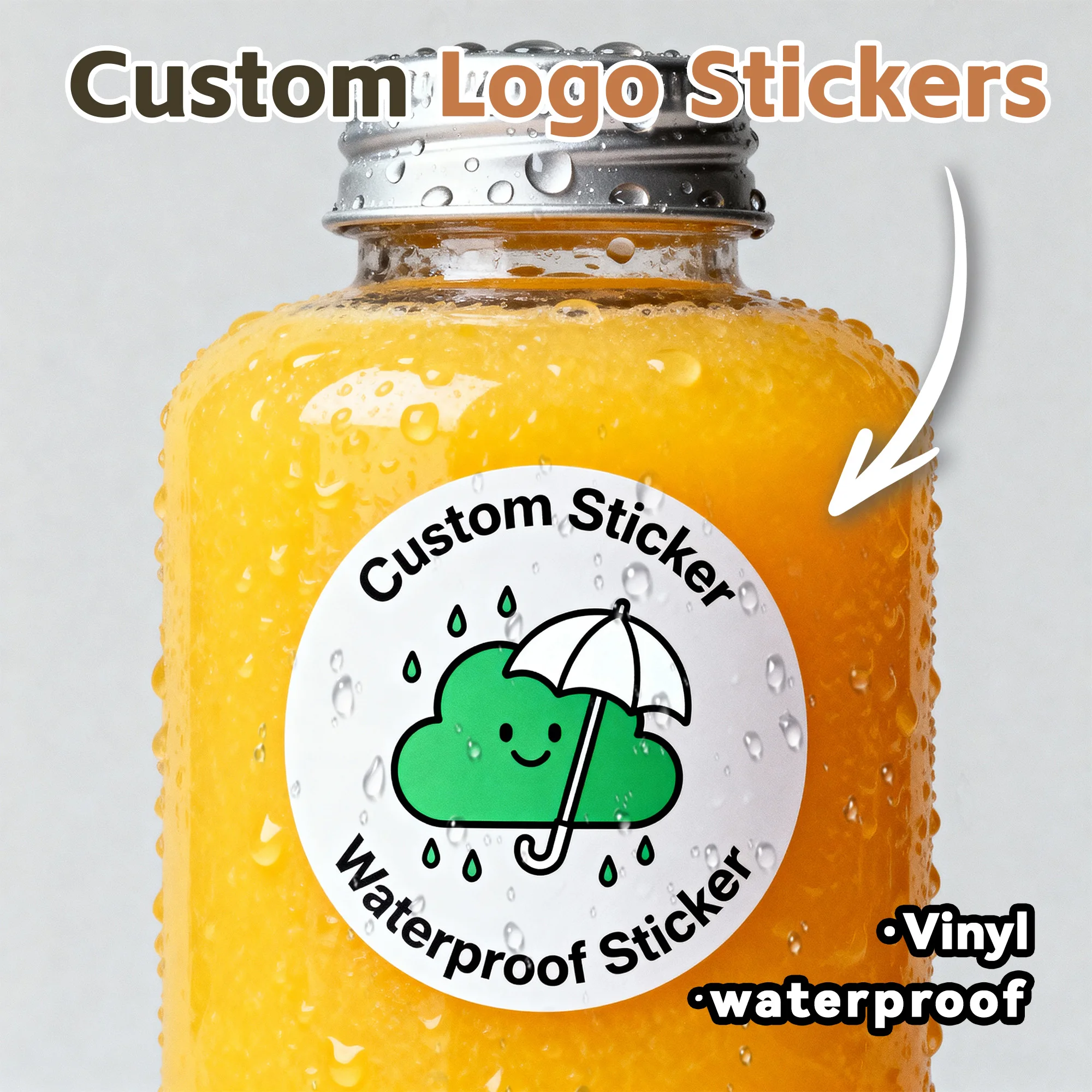 

Custom Stickers PVC Waterproof Die Cut Vinyl Logo Labels Personalized Stickers for Laptop Birthday Party Wedding Business