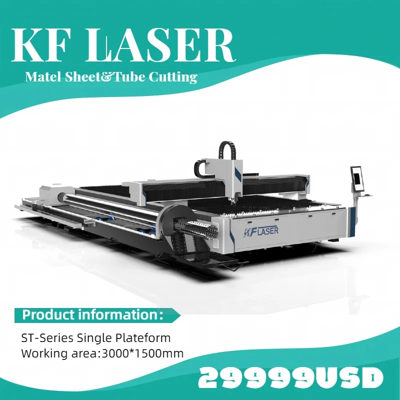 3000*1500mm Work Table Size Raycus MAX 1000W Fiber Metal Laser Cutting Machine For 5mm Stainless Steel Metal Laser Cutter 2kw