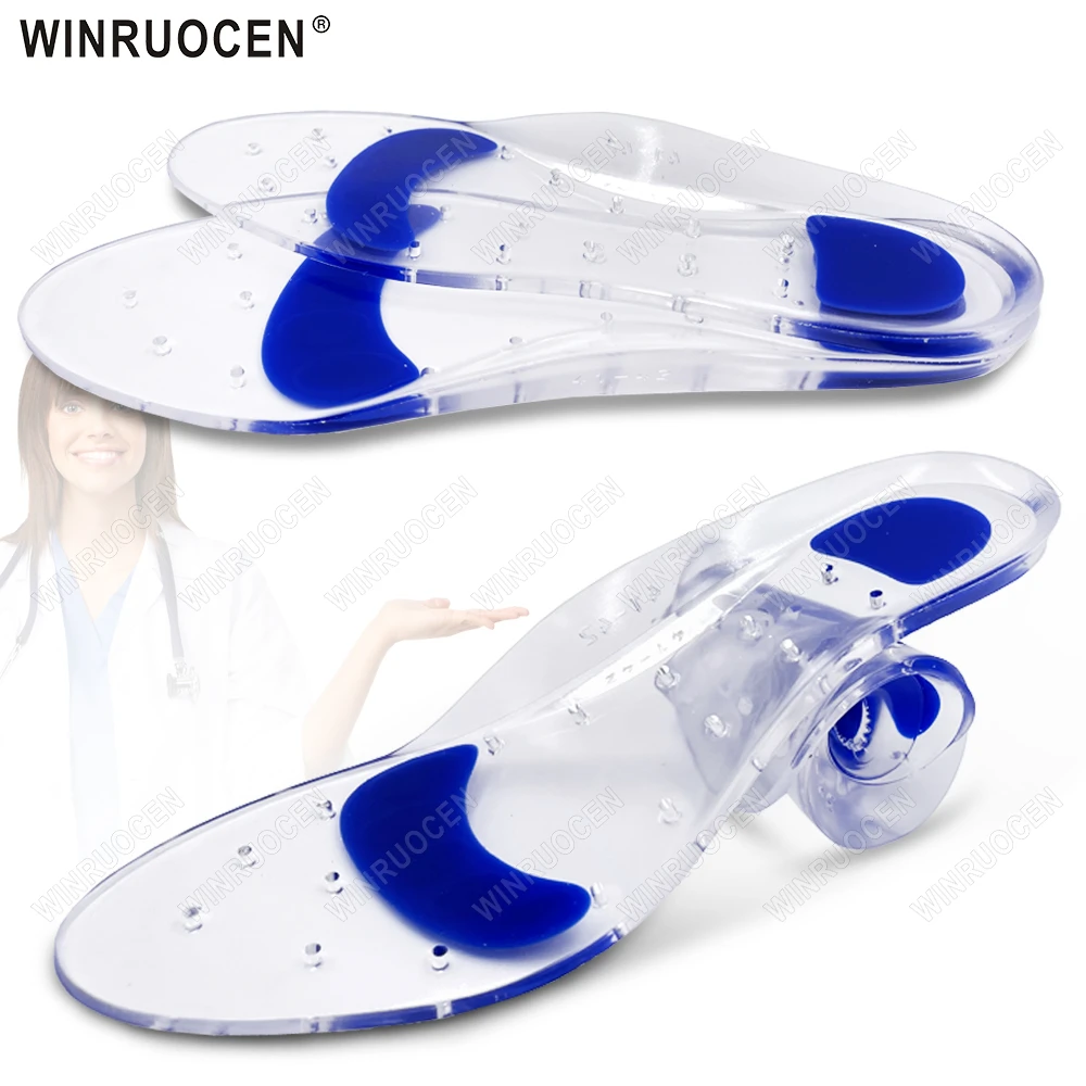 

2/4 шт. силиконовые прозрачные дышащие спортивные амортизирующие массажные подушечки для обуви, амортизирующие вкладыши для мужчин и женщин WINRUOCEN