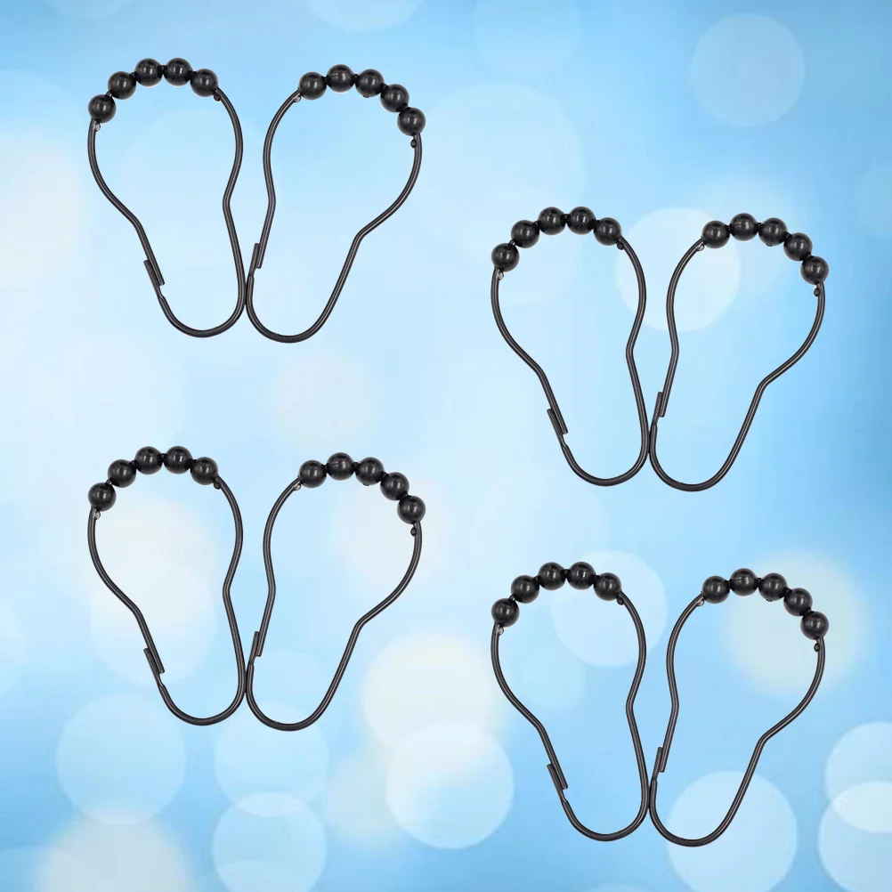 12 Pcs Noise Reducing Curtain Hooks Mute Heavy Duty Metal Ring Practical Shower