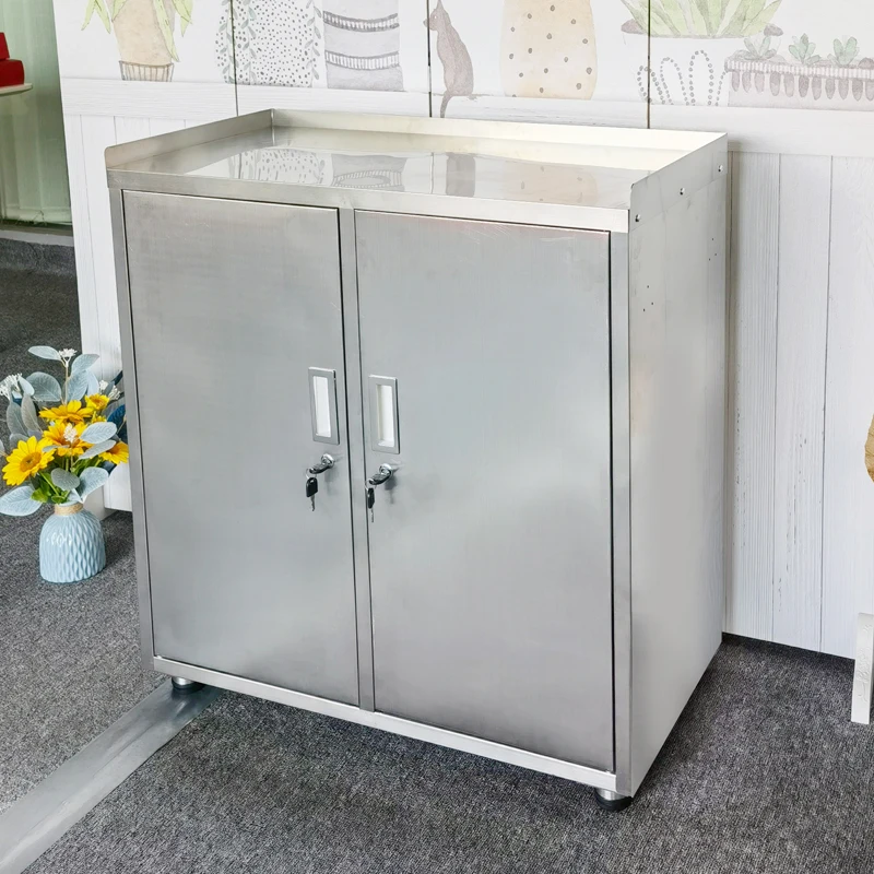 Stainless steel gas bottle  stove cabinet kitchen rack tea cabinet bucket e****mical single door locker