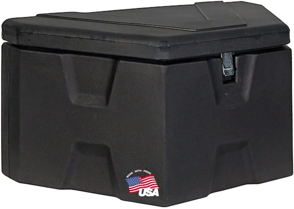 1701680 Black Poly Trailer Tongue Truck Tool Cargo Storage Box,18 x 19 x 36 Inch, Made In The USA, Trailer Tongue Box For Storag