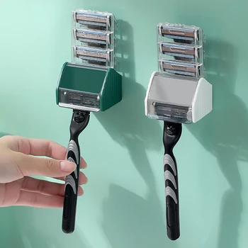 남성용 행어 면도기 거치대 보관 욕실 액세서리, 플라스틱 프리 펀치 후크 벽 흡입 컵 브러시 블레이드 거치대