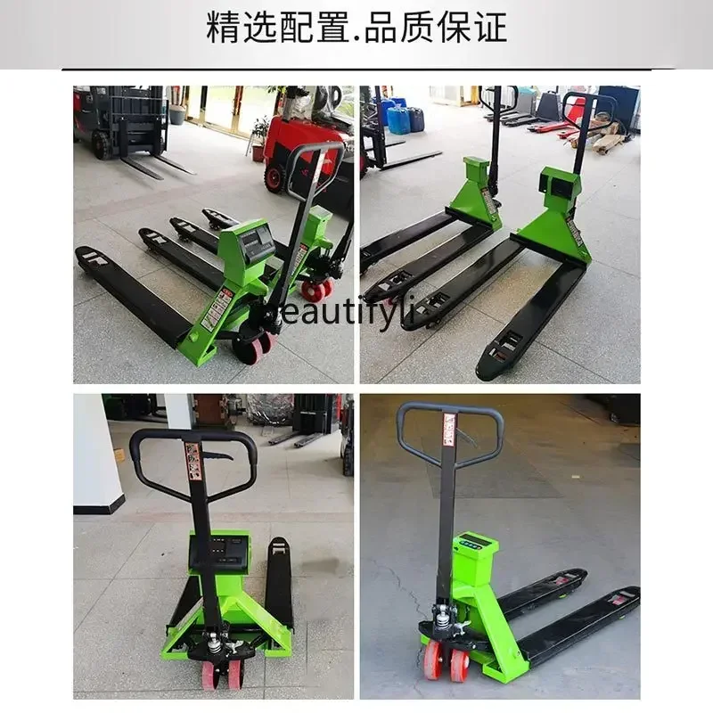 Forklift skala elektronik manual penimbangan hidrolik truk palet dorong tangan sapi tanah dengan truk penimbangan