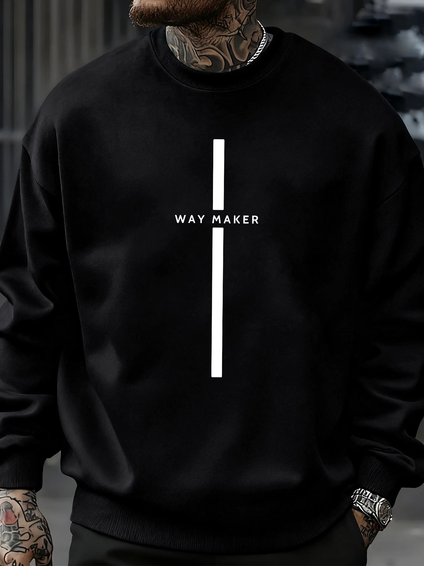 2026 Way Maker Line Simple Printed Man Pullover All-Match Fleece Sweatshirts Autumn Multicolor Male Streetwear Crewneck Clothes