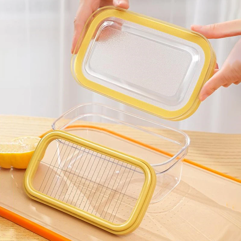 

Clear Airtight Butter Dish With Cutter Slicer For Easy Cutting And Storage