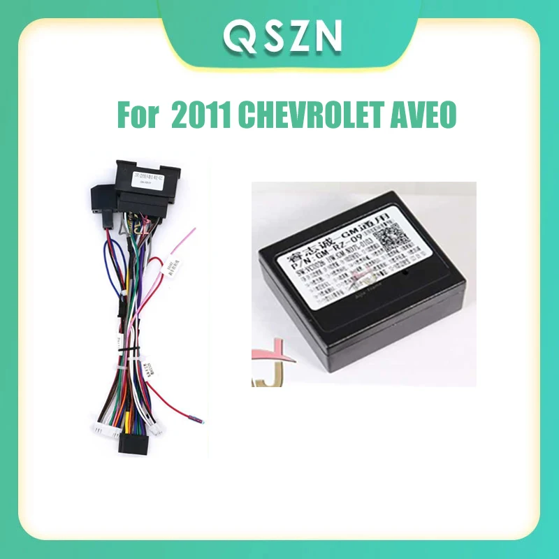 Car 2 Din For 2011 CHEVROLET AVEO Canbus Box Decoder GM-RZ-09 Wiring Harness Power cable Car radio MUltimedia Player Android