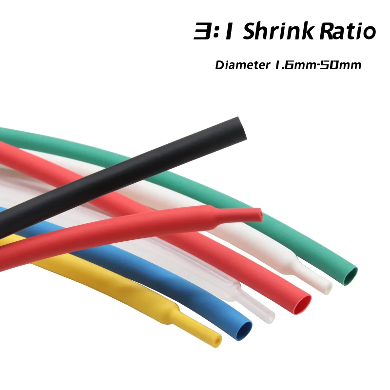 1 Meter Heat Shrink Tube Cable Protector Wrap 3:1 1/2/3/4/5/6/8/10/20/30/50mm Cable Sleeve Heat-Shrinkable Tubing Sleeving