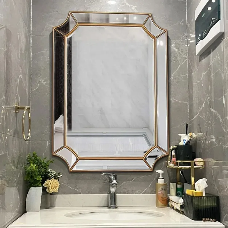 Luxury Wall Mounted Vanity Mirror for Hotel & KTV Decoration, 3D Bathroom Mirror
