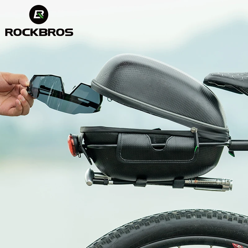 ROCKBROS Waterproof Bicycle Bag Hard EVA Shell Multifunctional Shelf Tail Bag Packs Load-Bearing Saddle Bag Large Capacity Seat