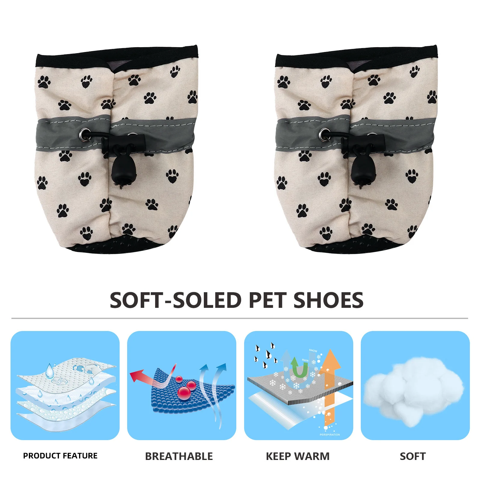 

4Pcs Dog Shoes Pet Boots Non-Slip Water-Resistant Comfortable Fit Breathable Design for Small Dogs Puppy Paw Protector