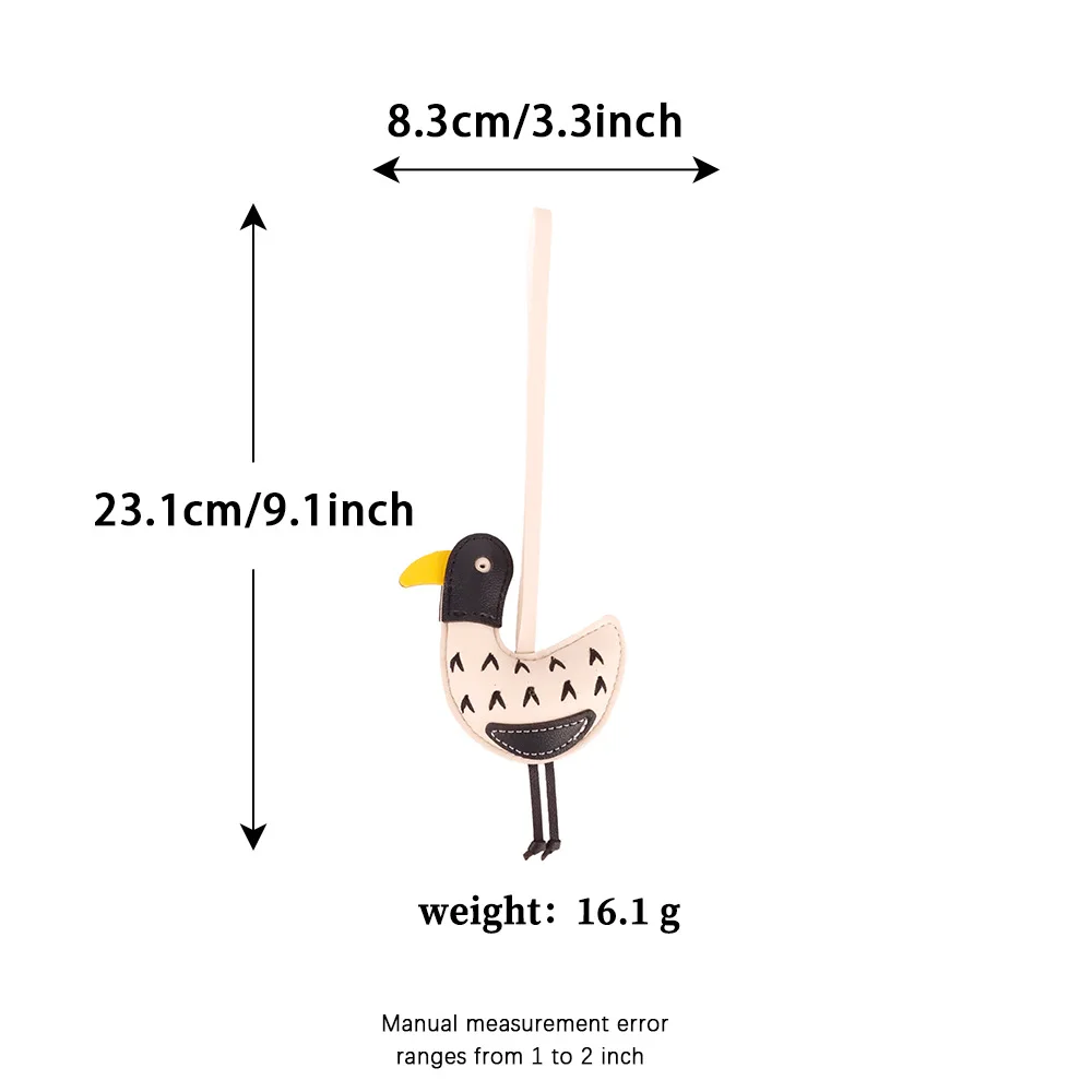 Cute Leather Duck Keychain Handbag Charm Pandent Luxury Bag Accessories