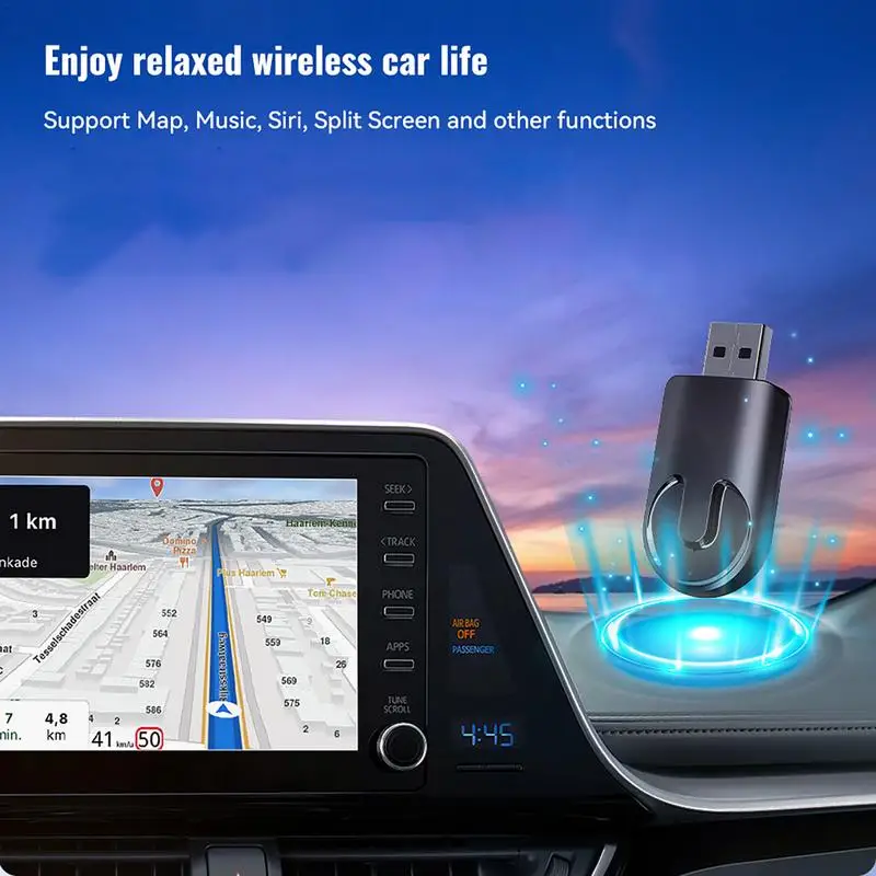 

Wireless Car Adapter High-Speed 2-in-1 Auto Wireless Adapter Auto Wireless Dongle Compact Small USB Dongle Wireless Auto Dongle