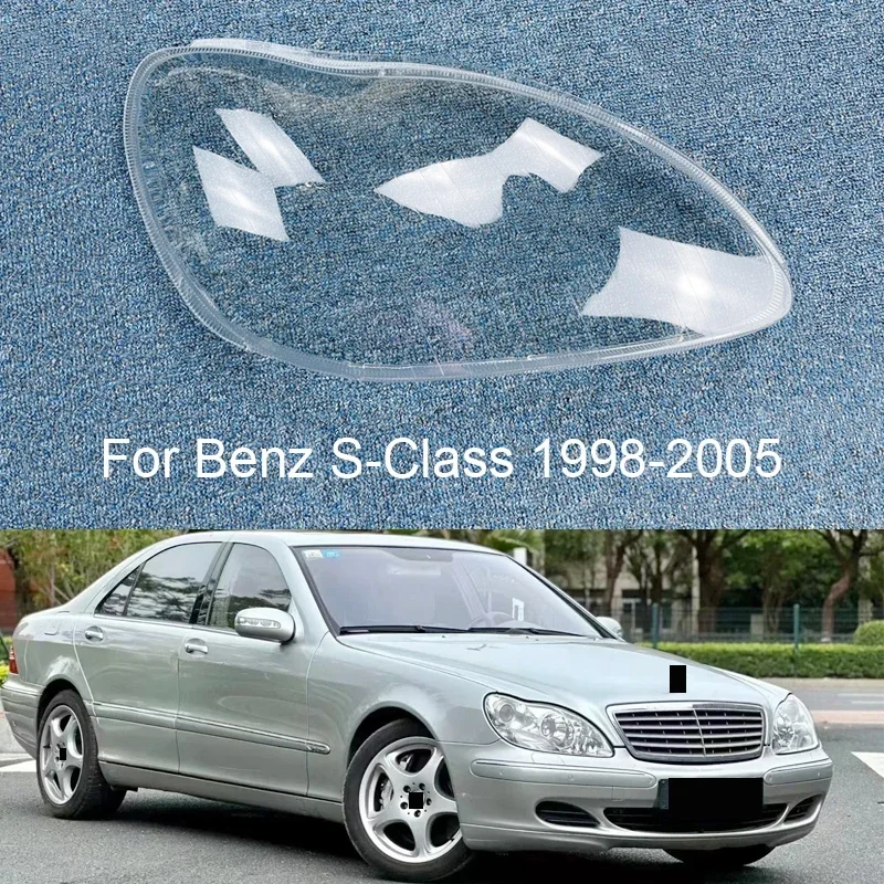 For Benz S-Class W220 1998-2005 Front Headlight Cover Transparent Mask Headlamp Lamp Shell Replace Original Lampshade