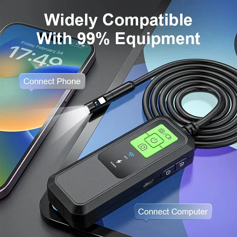 2K HD Industrial Endoscope Single Dual WiFi Borescope Inspection Camera IP67 Waterproof Pipeline Borescope For iPhone Android