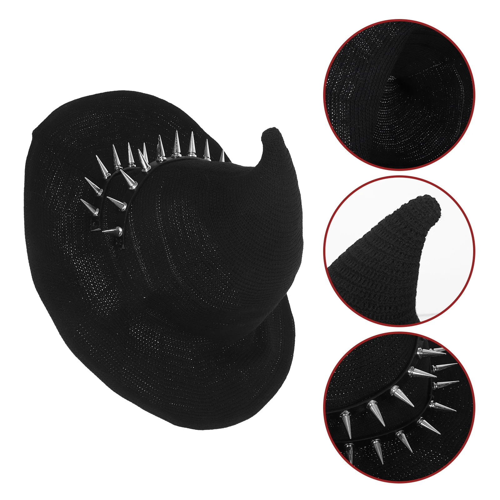 

Steampunk Witch Hat Halloween Accessory Costume Wizard Hats for Women Cosplay Goth Top Knitted Cap