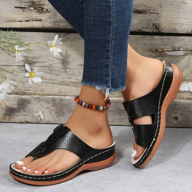 Mode Vrouwen Sandalen Zomer Damesschoenen Peep Toe Schoenen Vrouw Lichte Slippers Ademende Wedge Schoenen Dik Sandalias Mujer