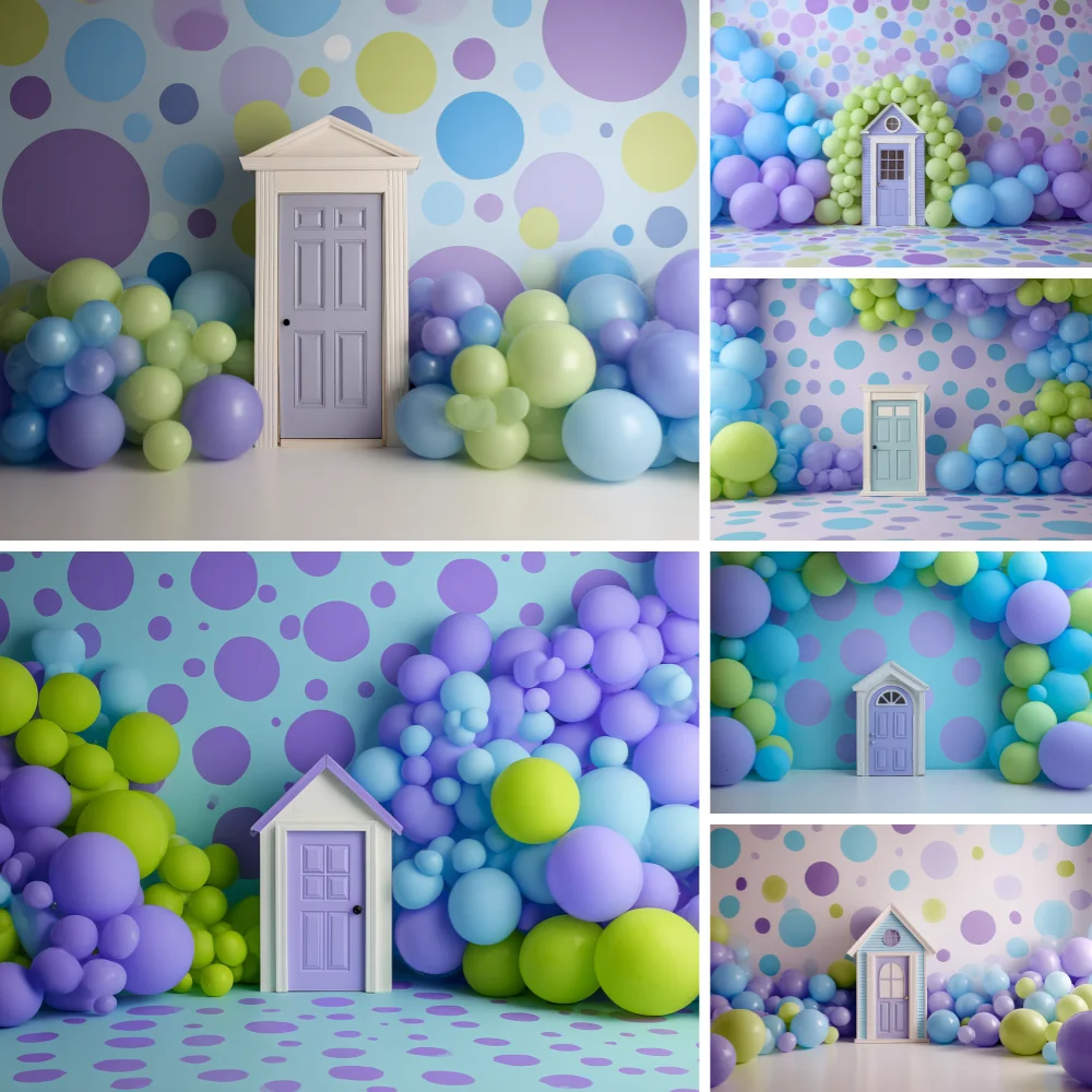 

Rainbow Balloon Arch Photography Backdrops Props Newborn Birthday Party Decoration Adorable Pastel Photo Studio Background